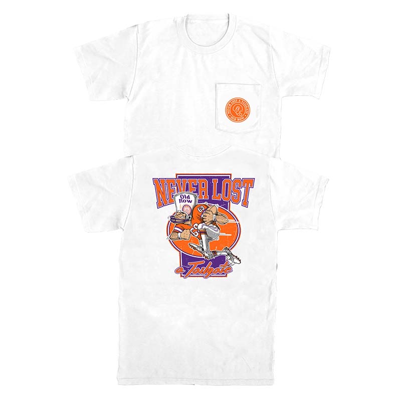 Never Lost A Tailgate Short Sleeve T-Shirt in Orange and Purple