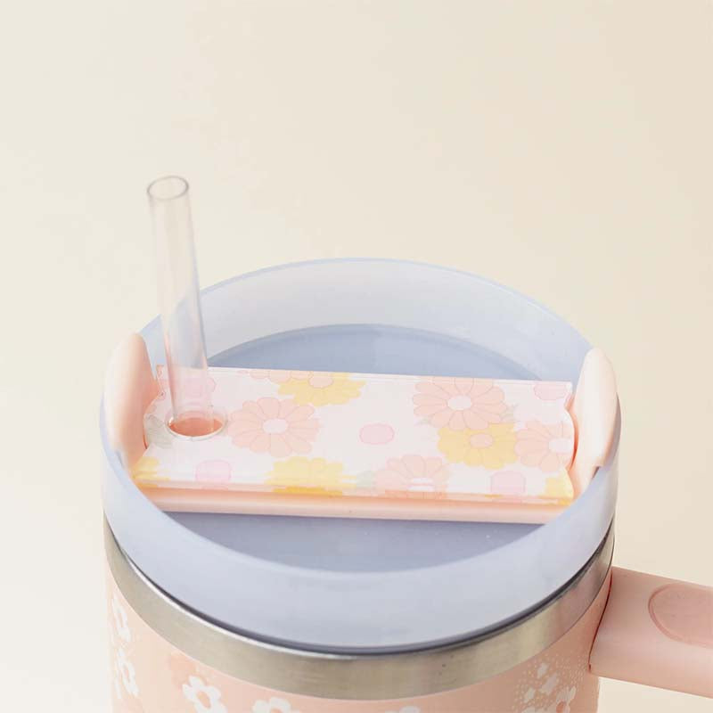 Daisy Craze Peach Tumbler Tag