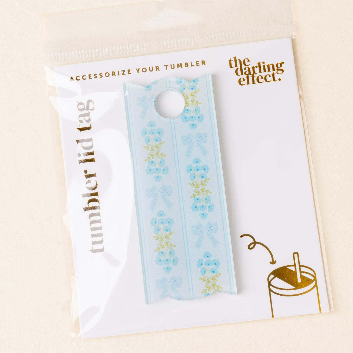 40oz Tumbler Lid Tag In Oh So Fancy Blue