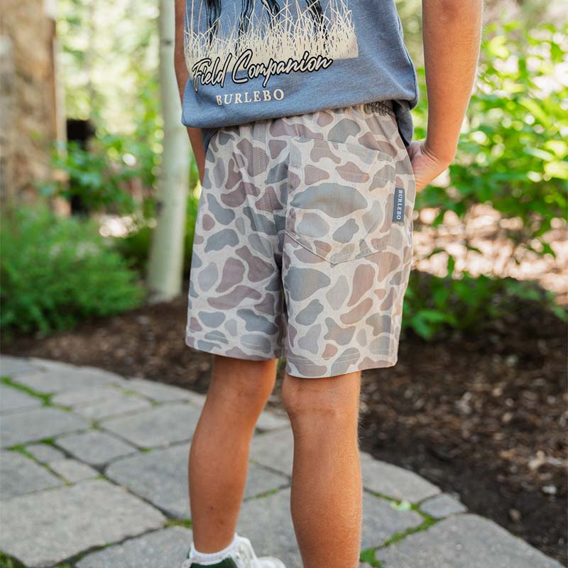 Youth Athletic Shorts in Classic Deer Camo