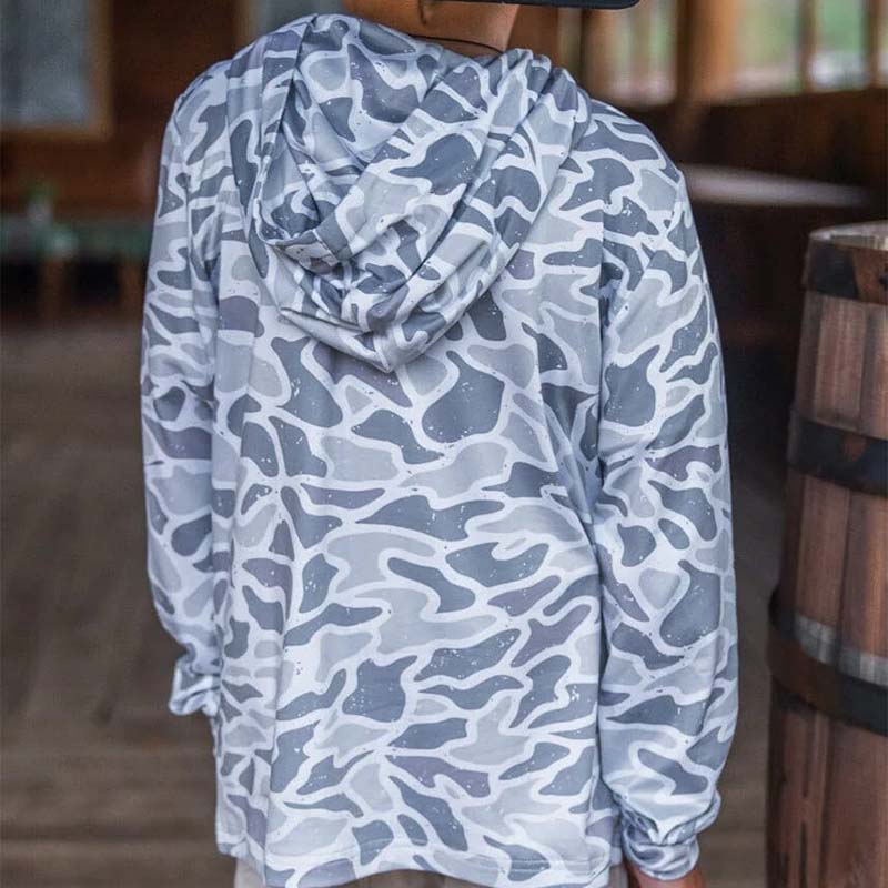 Youth Performance Hoodie in White Camo