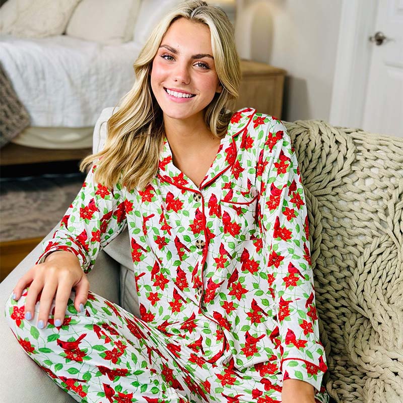 Cardinal Button Up Pajama Set