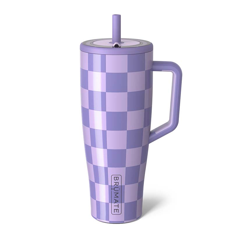 Brumate 40oz Era Handled Tumbler in Lavender Checker Palmetto Moon