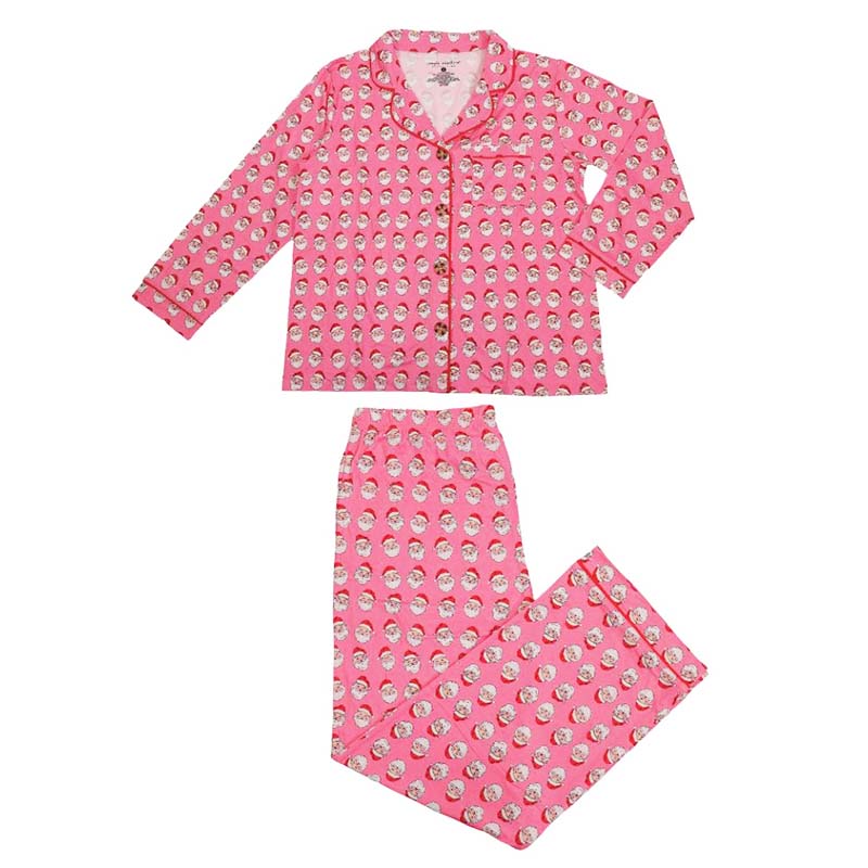 Santa Button Up Pajama Set