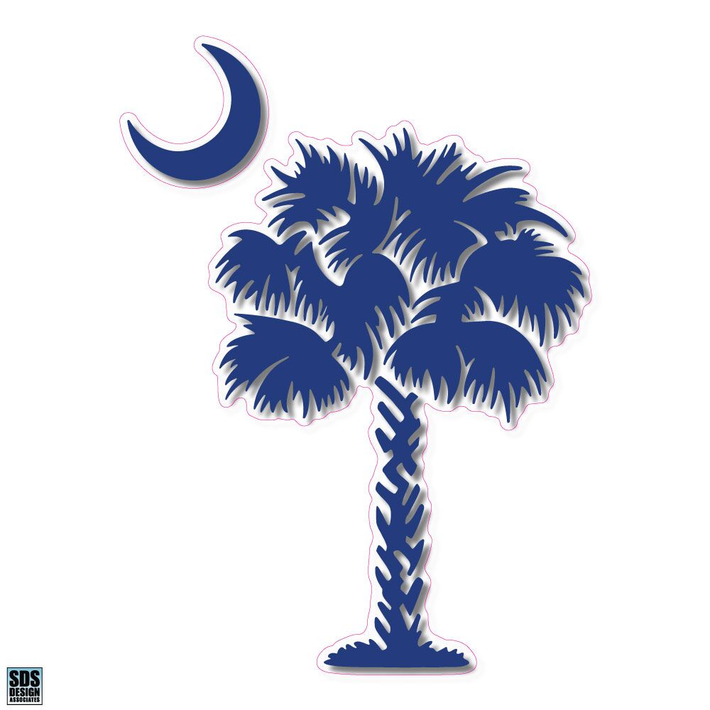 South Carolina Palmetto Moon Sticker