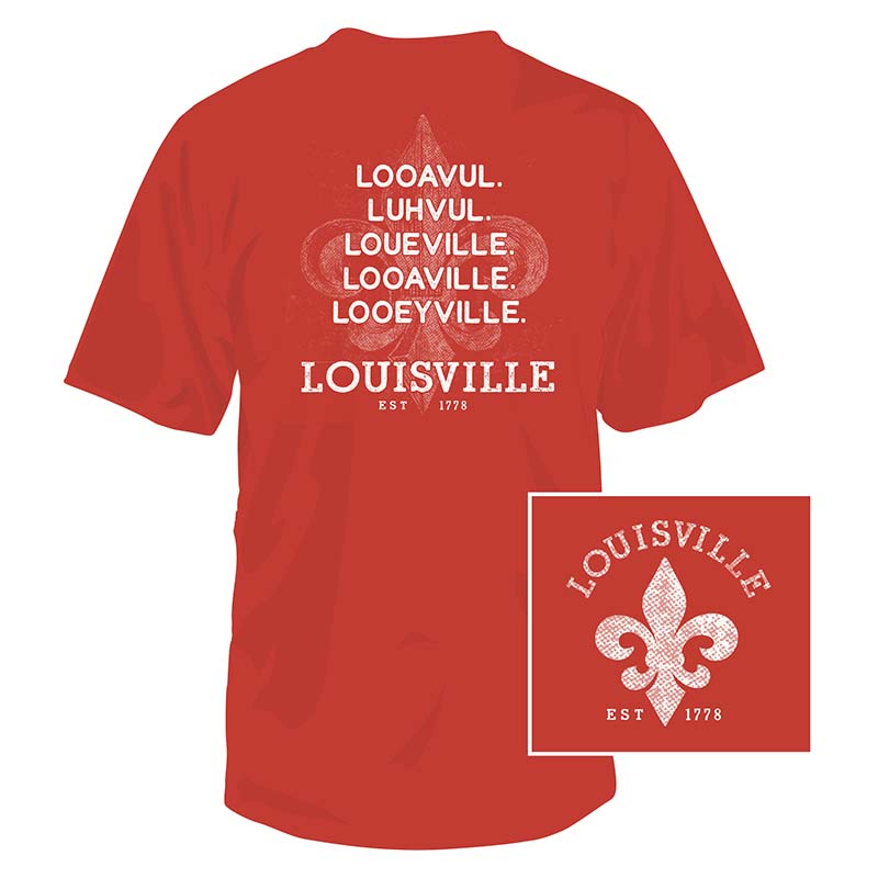 Loved in Louisville Screen Print Souvenir Dog Shirt Red XL